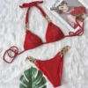 Halter Chains Rhinestone Diamond Bikini Women Swimsuit Female Ribbed Swimwear Two Pieces Bikini set Brazilian Bathing Suit Swim - AliExpress